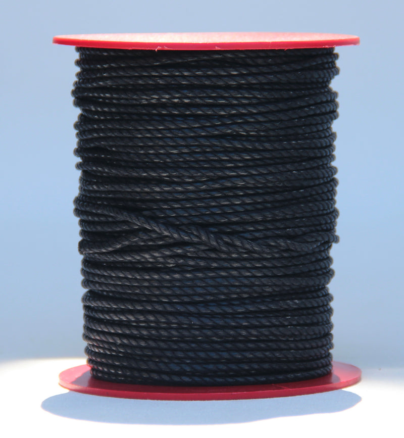 Black Braided Leather Cord, 4 Strand, 3mm, Per Foot - Jewelry