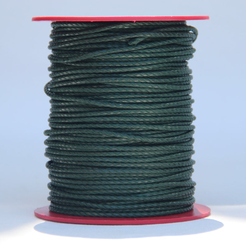 100% Natural Beeswax Cotton Rope 3 ply - 3 mm - Pine Green – Namaari